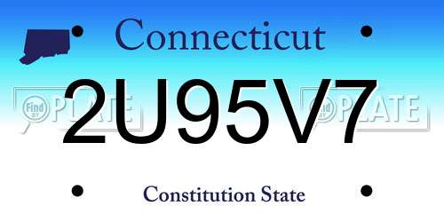 2U95V7 Connecticut License Plate
