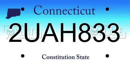 2UAH833 Connecticut License Plate