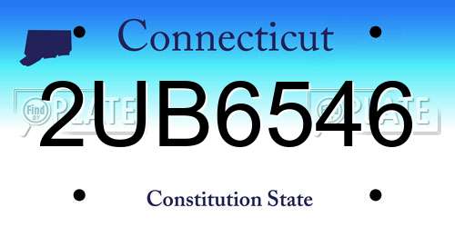 2UB6546 Connecticut License Plate