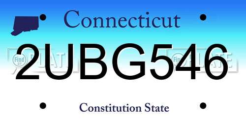 2UBG546 Connecticut License Plate