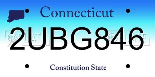 2UBG846 Connecticut License Plate