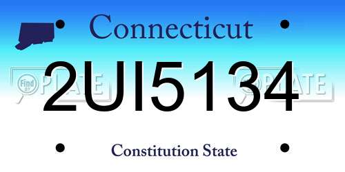 2UI5134 Connecticut License Plate