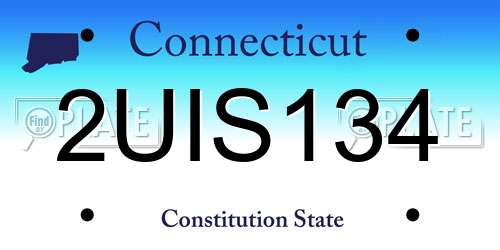 2UIS134 Connecticut License Plate