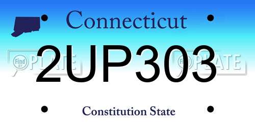 2UP303 Connecticut License Plate