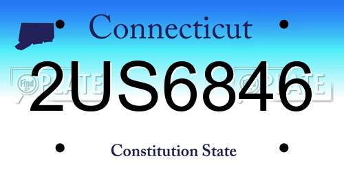 2US6846 Connecticut License Plate