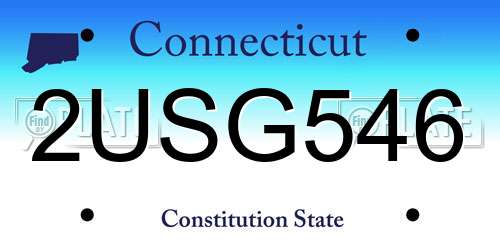 2USG546 Connecticut License Plate