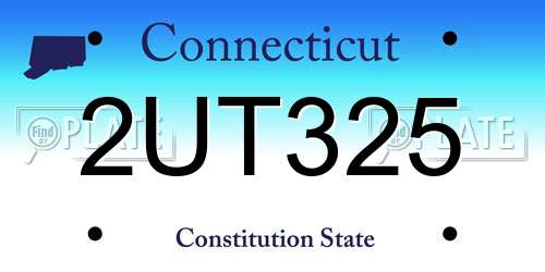 2UT325 Connecticut License Plate