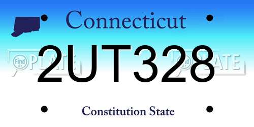 2UT328 Connecticut License Plate