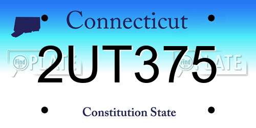 2UT375 Connecticut License Plate