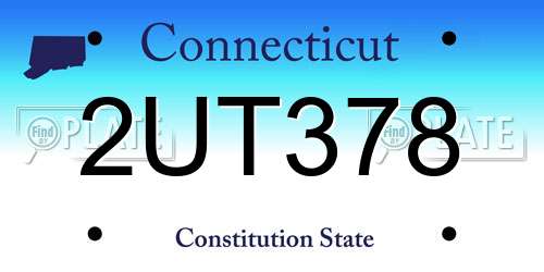 2UT378 Connecticut License Plate