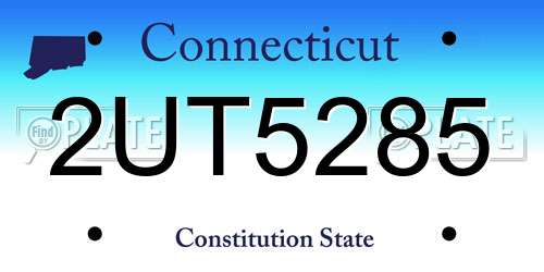 2UT5285 Connecticut License Plate