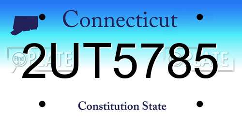 2UT5785 Connecticut License Plate