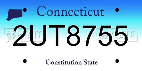 2UT8755 Connecticut License Plate
