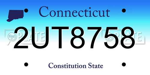 2UT8758 Connecticut License Plate