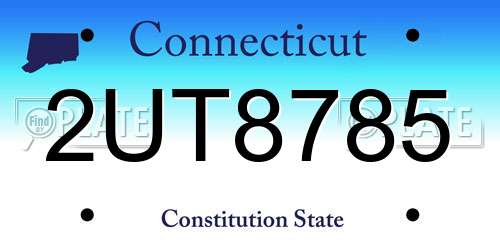 2UT8785 Connecticut License Plate