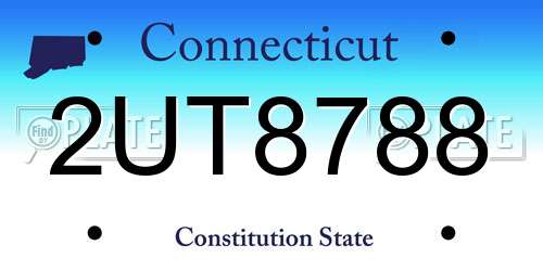 2UT8788 Connecticut License Plate