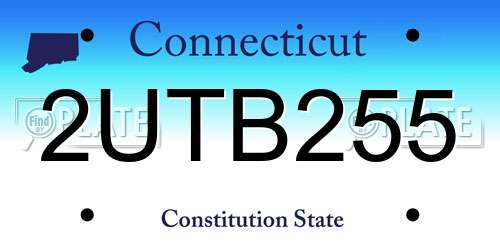 2UTB255 Connecticut License Plate