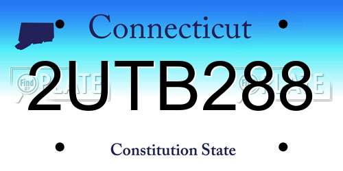 2UTB288 Connecticut License Plate