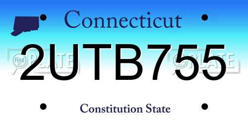2UTB755 Connecticut License Plate
