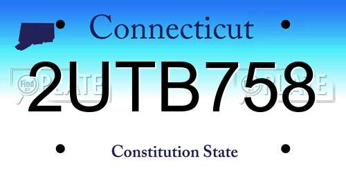 2UTB758 Connecticut License Plate