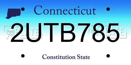 2UTB785 Connecticut License Plate