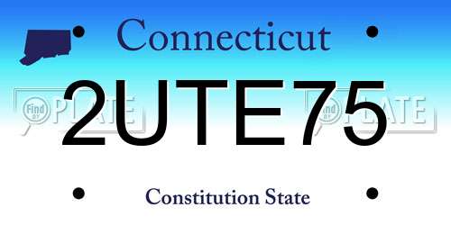 2UTE75 Connecticut License Plate