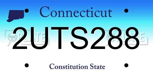 2UTS288 Connecticut License Plate