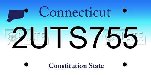 2UTS755 Connecticut License Plate