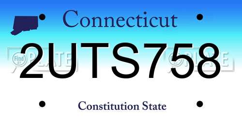 2UTS758 Connecticut License Plate