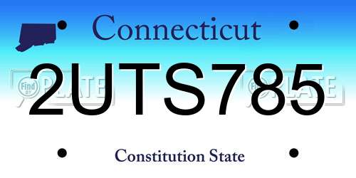 2UTS785 Connecticut License Plate