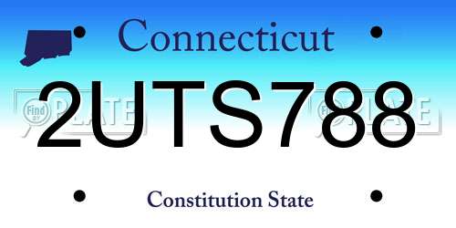 2UTS788 Connecticut License Plate