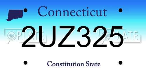 2UZ325 Connecticut License Plate