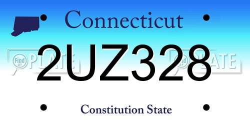 2UZ328 Connecticut License Plate