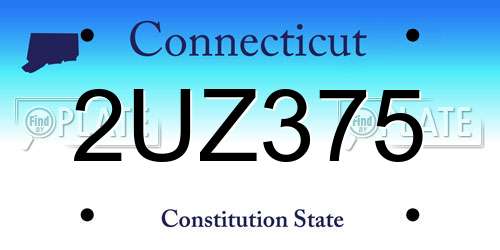 2UZ375 Connecticut License Plate