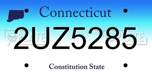 2UZ5285 Connecticut License Plate