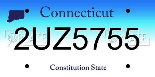 2UZ5755 Connecticut License Plate