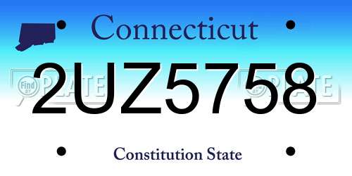 2UZ5758 Connecticut License Plate