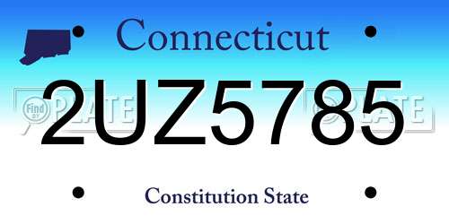 2UZ5785 Connecticut License Plate