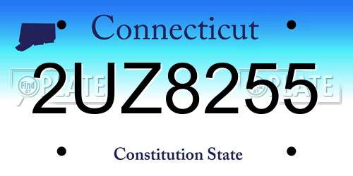 2UZ8255 Connecticut License Plate