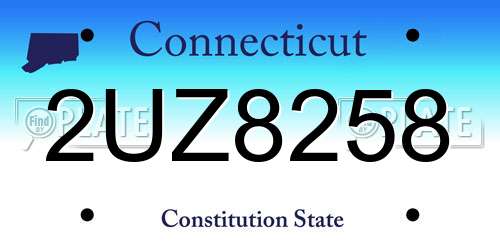 2UZ8258 Connecticut License Plate