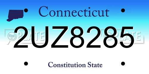 2UZ8285 Connecticut License Plate