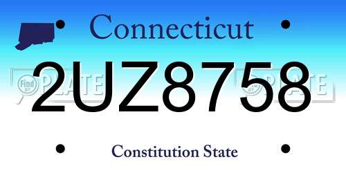 2UZ8758 Connecticut License Plate
