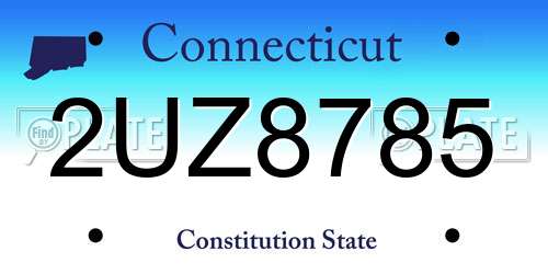 2UZ8785 Connecticut License Plate
