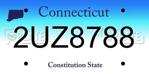 2UZ8788 Connecticut License Plate
