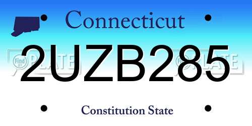 2UZB285 Connecticut License Plate