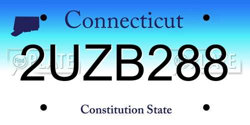 2UZB288 Connecticut License Plate