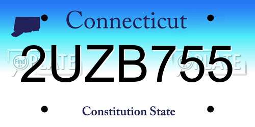 2UZB755 Connecticut License Plate
