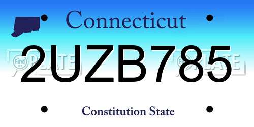 2UZB785 Connecticut License Plate