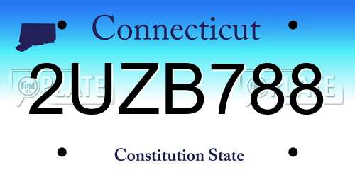 2UZB788 Connecticut License Plate