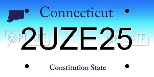 2UZE25 Connecticut License Plate